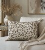 Pack of 2 Linen Beige Abstract  Cotton Hand Crafted Cushion Covers