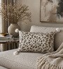Pack of 2 Linen Beige Abstract  Cotton Hand Crafted Cushion Covers