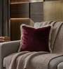 Pack of 2 Mahroon Fringed  Cotton Hand Crafted Cushion Covers