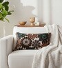 Pack of 2 Multicolor Floral  Velvet Hand Crafted Cushion Covers