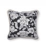 Steel Blue Cotton Floral Hand Crafted Cushion Cover (Pack of 2)