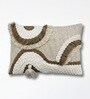 Pack of 2 Oatmeal Beige Abstract  Cotton Hand Crafted Cushion Covers