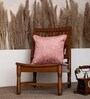 Pack of 2 Pink Floral Velvet Embroidered Cushion Cover 16x16 inches