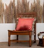 Pack of 2 Rust Velvet Fringed Velvet Cushion Cover 16x16 inches