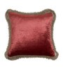 Pack of 2 Rust Velvet Fringed Velvet Cushion Cover 16x16 inches