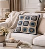 Pack of 2 Shades of Blue Abstract  Cotton Hand Crafted Cushion Covers