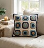 Pack of 2 Shades of Blue Abstract  Cotton Hand Crafted Cushion Covers
