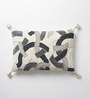 Pack of 2 Slate Grey Abstract  Cotton Hand Crafted Cushion Covers