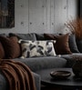 Pack of 2 Slate Grey Abstract  Cotton Hand Crafted Cushion Covers
