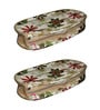 Pack Of 2 Floral Nylon Slipper Organizer Bag Covers