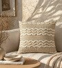 Pack of 2 Warm Taupe Abstract  Cotton Hand Crafted Cushion Covers