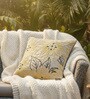 Pack of 2 Yellow Floral Cotton Hand Crafted Cushion Covers