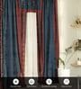 Pack of 3 Navy Blue White Maroon 7Ft Pure Cotton Door Curtain Chintz Collection