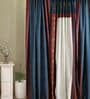 Pack of 3 Navy Blue White Maroon 7Ft Pure Cotton Door Curtain Chintz Collection