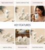 Pack of 4 White Leaf Print Ceramic Coffee Mug 400ML