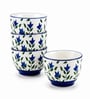 Pack of 6 Blue & White Floral Print Ceramic Dinner Bowl 180ML