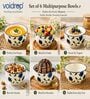 Pack of 6 Blue & White Floral Print Ceramic Dinner Bowl 180ML