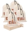 Pack Of 6 White Cotton Shoe Organizer Bag Covers
