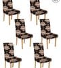 Multicolor Pack Of 6 Strectchable Printed Polyester Chair Cover