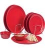Varmora Dinner Set 9pcs | Simple & Durable Dinnerware Set | Microwave & Dishwasher Safe | Elegant Tableware for Home & Parties- Maroon