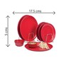 Varmora Dinner Set 9pcs | Simple & Durable Dinnerware Set | Microwave & Dishwasher Safe | Elegant Tableware for Home & Parties- Maroon
