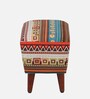 Padded Fabric Foot Stool In Multicolour