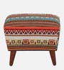 Padded Fabric Foot Stool In Multicolour