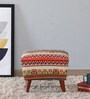 Padded Fabric Foot Stool In Multicolour