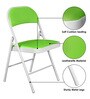 Catania Metal Folding Chair in White & Green Colour