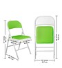 Catania Metal Folding Chair in White & Green Colour
