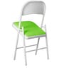 Catania Metal Folding Chair in White & Green Colour