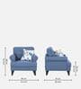 Paddington Fabric 1 Seater Sofa in Blue Colour