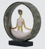 Padmasana Yoga Figurinee | Resin Material | On Base used Felt for Grip and Table Protect | Ideal for Table Decor and Shelves Showpiece