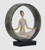 Padmasana Yoga Figurinee | Resin Material | On Base used Felt for Grip and Table Protect | Ideal for Table Decor and Shelves Showpiece
