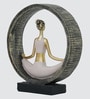 Padmasana Yoga Figurinee | Resin Material | On Base used Felt for Grip and Table Protect | Ideal for Table Decor and Shelves Showpiece