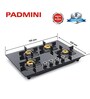 Padmini CS 406 GL IB HF Auto Ignition 4 Burner Built in Glass Gas Hob (1 Jumbo 2 Big 1 Small Burner)