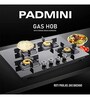 Padmini CS 406 GL IB HF Auto Ignition 4 Burner Built in Glass Gas Hob (1 Jumbo 2 Big 1 Small Burner)
