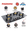 Padmini CS 407 GL IB HF Auto Ignition Glass 4 Burner Built in Glass Gas Hob Black (2 Big, 2 Small Burner)