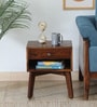 Padova Sheesham Wood Bedside Table in Scratch Resistant Provincial Teak Finish With Drawer