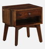 Padova Sheesham Wood Bedside Table in Scratch Resistant Provincial Teak Finish With Drawer