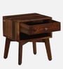Padova Sheesham Wood Bedside Table in Scratch Resistant Provincial Teak Finish With Drawer