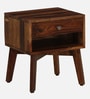 Padova Sheesham Wood Bedside Table in Scratch Resistant Provincial Teak Finish With Drawer