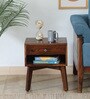 Padova Sheesham Wood Bedside Table in Scratch Resistant Provincial Teak Finish With Drawer