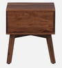 Padova Sheesham Wood Bedside Table in Scratch Resistant Rustic Teak Finish With Drawer