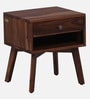Padova Sheesham Wood Bedside Table in Scratch Resistant Rustic Teak Finish With Drawer