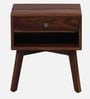 Padova Sheesham Wood Bedside Table in Scratch Resistant Rustic Teak Finish With Drawer