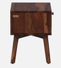 Padova Sheesham Wood Bedside Table in Scratch Resistant Rustic Teak Finish With Drawer