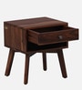 Padova Sheesham Wood Bedside Table in Scratch Resistant Rustic Teak Finish With Drawer
