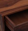 Padova Sheesham Wood Bedside Table in Scratch Resistant Rustic Teak Finish With Drawer