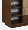 Paduka-1 Shoe Rack in Columbian Walnut & Brentwood Teak Finish With Sliding Door Paduka-1 Shoe Rack in Columbian Walnut & Brentwood Teak Finish With Sliding Door